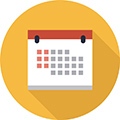 calendar yellow icon circle image